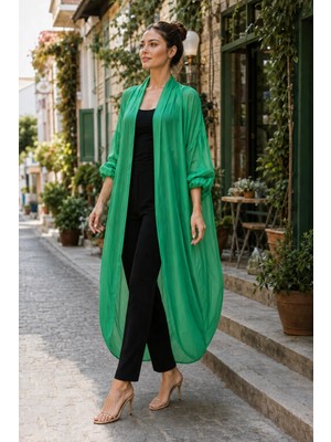 Itayan Ipek Detaylı Oversize Kaftan
