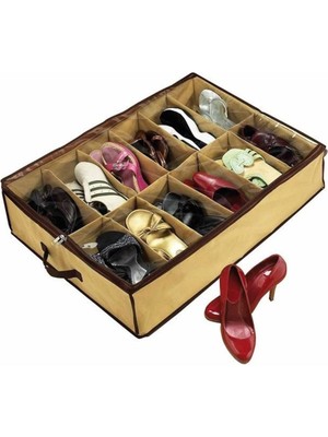 Hereveoyuncak Ayakkabıı Saklama Çantası 12 Bölmeli Shoes Under