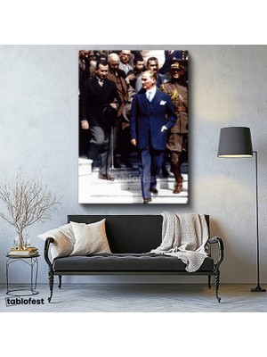 Tablofest Dikey Kanvas Tablo Atatürk Resmi Heyet Atatürk Tablosu Ev Ofis Duvar Dekoru