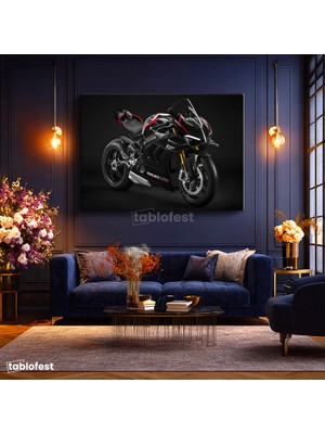 Tablofest Yatay Kanvas Tablo Ducati Panigale V4 Sp Aerodinamik Kanatçık Ducati Tablosu Ev Ofis Duvar Dekoru