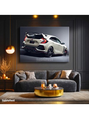 Tablofest Yatay Kanvas Tablo Honda Civic Type R Sportif Arka Tasarım Honda Tablosu Ev Ofis Duvar Dekoru