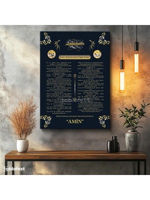 Tablofest Dikey Kanvas Tablo Türkçe Mealli Kişisel Gelişim Ayetleri Dini Islami Tablo Ev Ofis Duvar Dekoru