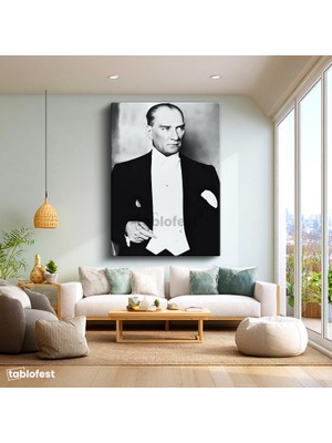 Tablofest Dikey Kanvas Tablo Atatürk Frak Giyim Atatürk Tablosu Ev Ofis Duvar Dekoru