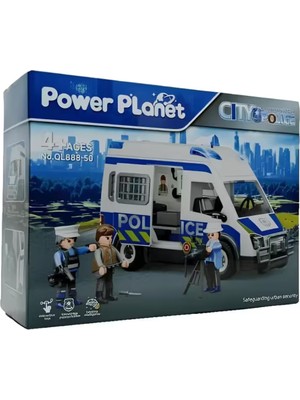 bebekokusu Power Planet City Sesli ve Işıklı Sök Tak Polis Minibüsü