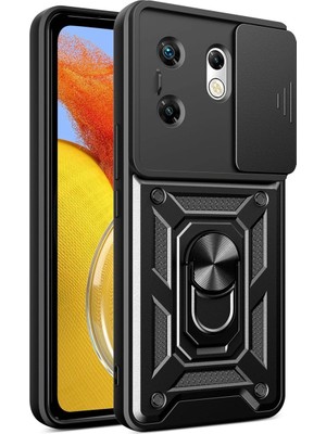 Magicool Infinix Zero 30 4g Kılıf Pars Lens Yüzüklü Silikon - Siyah