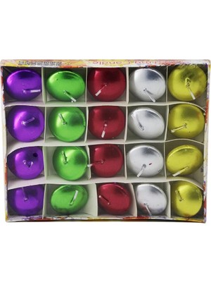 Shopwave 20PCS Suda Yüzen Mum Beyaz - Renkli (5047)