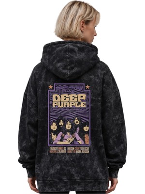 Sevbano Deep Purple Rock Metal Müzik Grubu Baskılı Unisex Oversize Yıkamalı Hoodie Sweatshirt