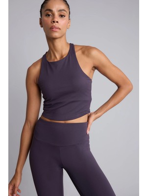 DeFacto Ultra Yumuşak Orta Destekli Bisiklet Yaka Crop Sporcu Bra H5306AX26AU
