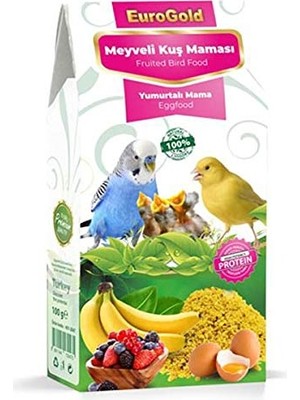 Eurogold 4513047 Yumurtalı ve Meyveli Kuş Maması, Kuş Yemi, 100 gr