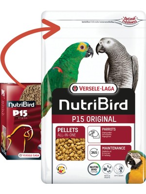 Versele-Laga Verselelaga Nutribird P15 Original Papağan Pelet Yem 1 Kg, 810-422125