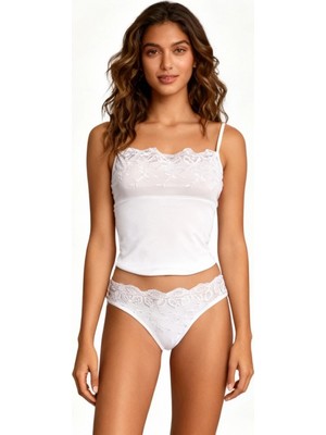 Hace Bazaar Berrak Brodeli Ip Askılı Bikini Takım 2112
