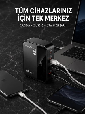 Shopwave 4 Portlu Gan Masaüstü Hızlı Şarj Istasyonu