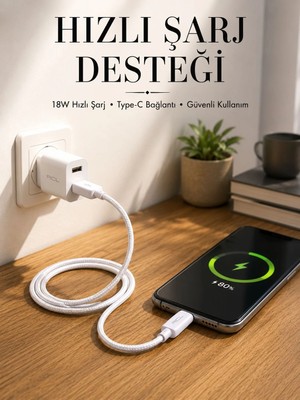Shopwave Type-C Girişli Cihazlar Için Şarj Kablosu