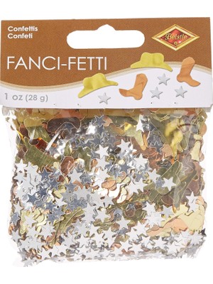 Uravas Store Beistle Fanci-Fetti Western Icons (Bakır, Altın, Gümüş) Parti Aksesuarı (1 Sayı) (1 Oz/adet)