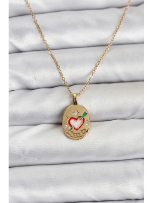 Hace Bazaar 316L Çelik Zincir Gold Renk Kalp Figürlü Kadın Kolye - TJ-BKO10757