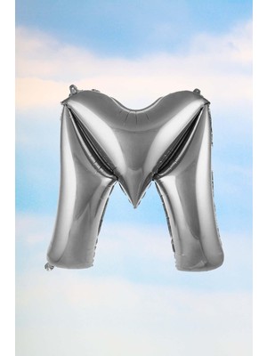 Uravas Store 5dm M Harfi Gümüş Folyo Balon 100 cm 40 Inç 1 Metre Silver