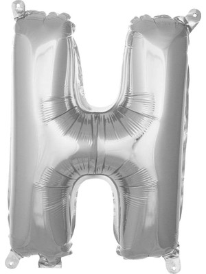 Uravas Store Parti Vitrini H Harfi 16 Inç Gümüş Renk Folyo Balon 36 cm (Gümüş)