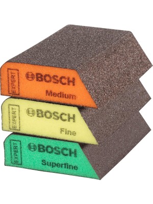 Uravas Store Bosch 3 x Expert S470 Kombi Zımpara Süngerleri (Ahşap Üzerine Boya Için, Yumuşak Ahşap, Ø 69 x 97 x 26 Mm, Orta/ince/süper Ince, Profesyonel Aksesuar El Zımparalama)