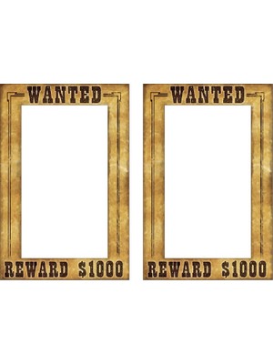 Uravas Store Beistle 2 Parça Batı Aranıyor Photo Booth Özçekim Çerçeveleri Vahşi Batı Kovboy Batı Parti Malzemeleri