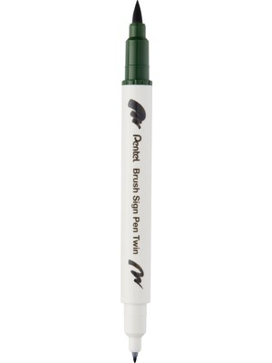 Uravas Store Pentel Brush Sing Pen Twin Çift Taraflı Fırça Uçlu Kalem Zeytin Yeşili