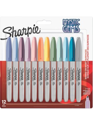 Uravas Store Sharpie Fine Permanent Markör, Mystic Gems, 12'li Paket