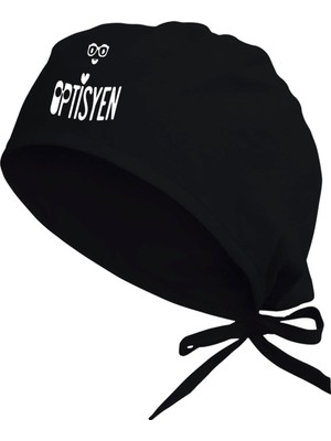 Uravas Store Unisex Siyah Optisyen Temalı Hastane Bonesi