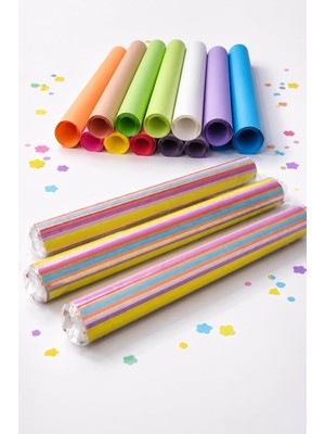 Uravas Store 30 Adet 50X70 cm Fon Kartonu 10 Renk(3 Rulo) Fon Kartonu