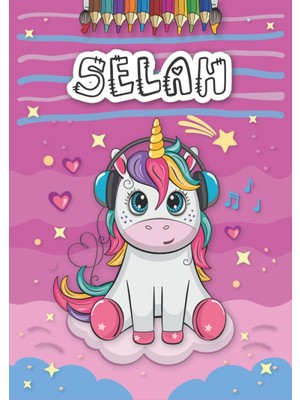 Uravas Store Selah: Personalized Coloring Book For Selah | Theme: Unicorn | Birthday Gift For Girl, Daughter ... | Ages: 4-8 | 25 Unicorn Designs With Name Selah, Large Size A4 (Ca. 8.5 x 11 Inches)