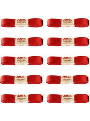 Omeyva Dar Dokuma Kırmızı Saten Kurdele - 2 Cm. x 10 Metre - 10 Adet