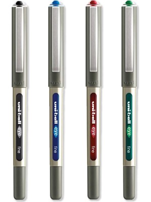 Uravas Store Uni-Ball Eye - UB-157E Tükenmez Kalemler - 0,7 mm Uç - Siyah, Mavi, Kırmızı, Yeşil - 4'lü Paket
