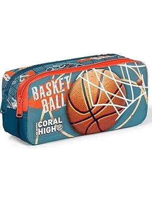 Uravas Store Coral High Nefti Turuncu Basketbol Iki Bölmeli Kalem Çantası - Erkek Çocuk