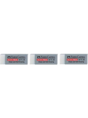 Uravas Store Faber-Castell Silgi, Plastik, Gri, 3 Adet