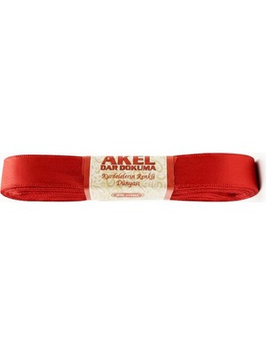 Omeyva Dar Dokuma Kırmızı Saten Kurdele - 2 Cm. x 10 Metre - 1 Adet