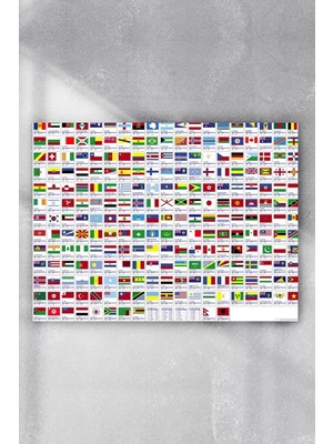 Uravas Store Postermanya (PSTER9159) Ülke Bayrakları Eğitim Posteri (40X60CM)