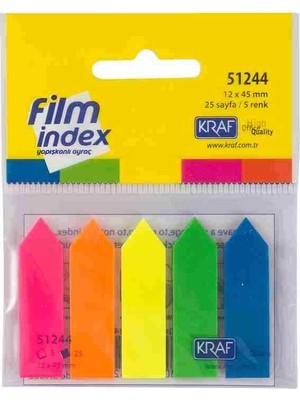 Uravas Store Kraf Index Fılm (Pp) 12X44MM Ok Şekilli 5 Renk x 25YP 51244