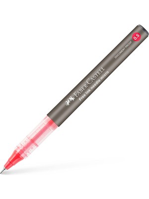 Uravas Store Faber-Castell Free Ink Roller Kalem 0.5, Kırmızı, Silinmez Kalıcı Mürekkep, Iğne Uçlu, Akıcı Yazım, Mürekkep Göstergeli