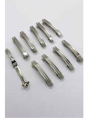Uravas Store 10 Adet 5 cm Gümüş Renk Metal Otomatik Toka Boş Süslenmemiş - TK2702202319