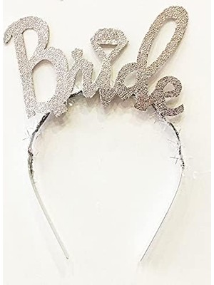 Uravas Store Gümüş Renk Bekarlığa Veda Italik Yazı Alyanslı Bride Taç Smrbride-Pmgumus6