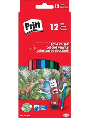 Uravas Store Pritt 12'li Uzun Kuru Boya Kalemi, 12 Renk
