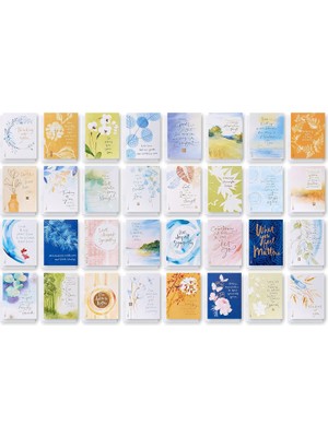 Uravas Store American Greetings Lüks Sempati, Seni Düşünen Zarflı Kartlar, Kathy Davis Tasarımları (32 Adet)