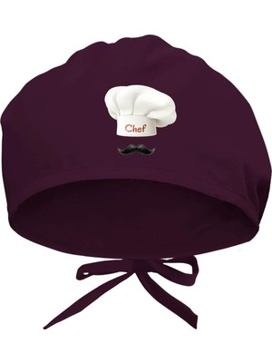 Uravas Store Bıyıklı Chef Baskılı Cerrahi Bone - Doktor ve Hemşire Bonesi Hastane Bonesi