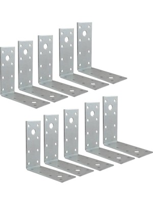 Uravas Store 10 Adet Mobilya Dolap Duvar Sabitleme Metal Köşebent 40X80X80 mm Bağlantı Aparatı L Demiri Gönye