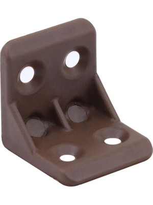 Uravas Store BADEM10 Mobilya Dolap Köşe Bağlantı Sabitleme L Gönye 25X25X25 mm Kahverengi (10 Adet)