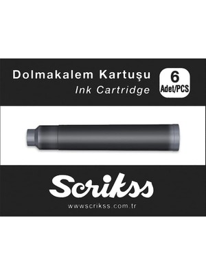 Uravas Store Scrikss Kartuş Dolma Kalem Kartuşu 6'lı Paket Siyah