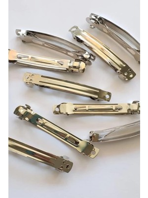 Uravas Store 10 Adet 5 cm Gümüş Renk Metal Otomatik Toka Boş Süslenmemiş - TK2702202331