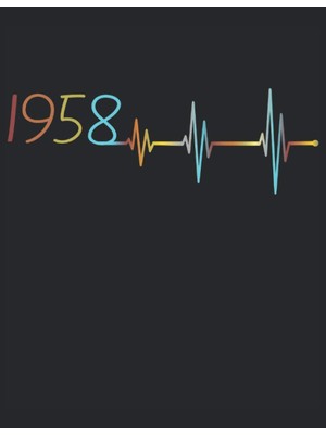 Uravas Store 101 Mandalas - Malbuch Ekg Herzschlag Jahrgang 1958 Baujahr Heartbeat: Lustiges Retro Geburtstag Design Frequenz - A4 (8,5X11) - 101 Seiten - ... - Entspannen - Anti Stress - Zum Ausmalen