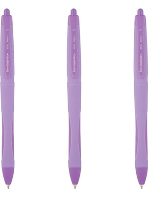 Uravas Store Serve Berry Jel Kalem 07MM Pastel Lavanta 3lü Set