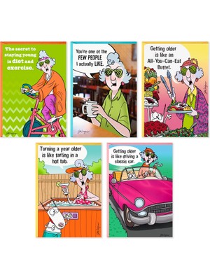 Uravas Store Hallmark Maxine Komik Doğum Günü Kartı Çeşitleri (Zarflı 5 Kart)