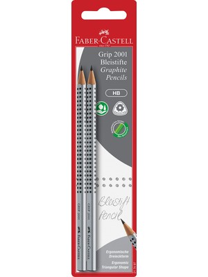 Uravas Store Faber-Castell 217497 - Kurşun Kalem Grip 2001, Sertlik Derecesi Hb, 2'li Set