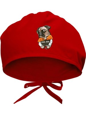 Uravas Store Cool Dog Baskılı Cerrahi Bone Doktor ve Hemşire Bonesi Hastane Bonesi